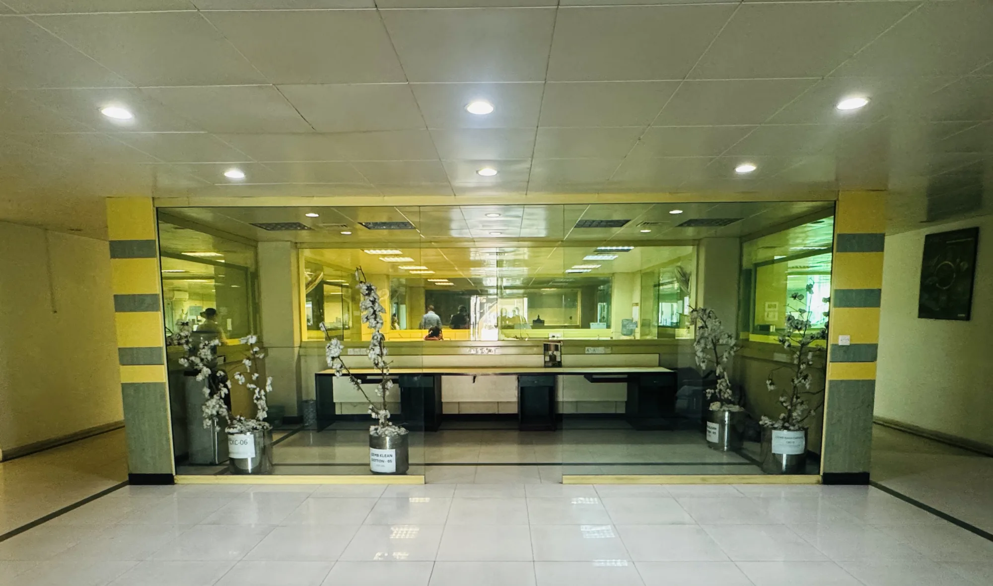 Entrance to a glass-fronted CEMB research facility